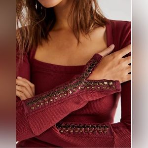 FREE PEOPLE A Little Unruly Top-Red Jasper, Size XL NWT